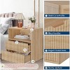 Fluted Farmhouse Night Stand , 23" Mid-Century Modern Nightstand, 2 Drawers End Table, Wood Side Table Set for Bedroom Sofa Home Office - 4 of 4