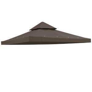 Yescom 8x8Ft 2-Tier Gazebo Top Replacement UV30+ for 2 Tier Outdoor Patio Canopy Cover Party Backyard Garden Coffee Tan - 1 of 4