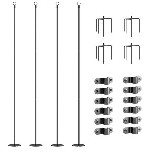 Outsunny String Light Poles, Steel Hanging Lighting Stand for Patio, Backyard, Deck, Wedding, Party - 1 of 4