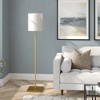 Hudson and Canal Square Base Floor Lamp with Fabric Shade Brass/White: Minimalist Design, UL Listed, Metal Body - 3 of 4