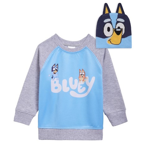  Bluey & Bingo Toddler Boys Fleece Zip-Up Raglan Hoodie