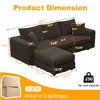 82.7" Plush Corduroy L-Shaped Sectional Sofa, 1 Ottoman, Deep Seat - 2 of 4