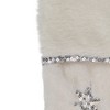 Northlight 20" White with Silver Stars Christmas Stocking with Faux Fur Cuff - 3 of 4