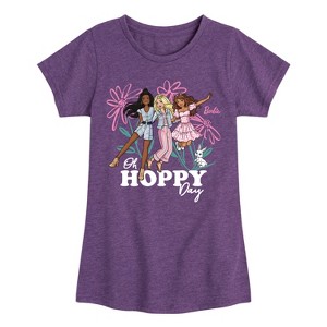 Girls' - Barbie - Easter Fitted Short Sleeve Graphic T-Shirt - 1 of 3