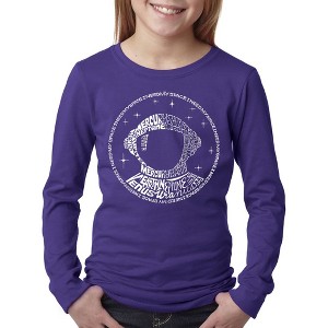 LA Pop Art Girl's Word Art Long Sleeve - I Need My Space Astronaut - 1 of 4