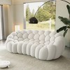WJSHome Bubble Sofa,98.43'' Comfy Breathable Mesh Fabric Upholstered Curved Couch, 3D Honeycomb Shape Modern Couch for Living Room - 2 of 4