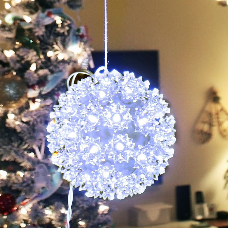 Sunnydaze 5" Electric Plug-In Indoor/Outdoor 50ct LED Lighted Ball Hanging Ornament, 2 of 10
