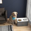 INFURNIC Pet Bowl Elevated Dog Stand with Storage Stainless Steel Bowls Modern Design for Large Dogs, Grey, 23.5"*11.75"*14.25" - 2 of 4