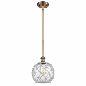 Farmhouse Rope - 1 Light Stem Hung Mini Pendant In Industrial Style-10 Inches Tall and 8 Inches Wide - 1 of 1