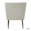 Simon Accent Chair Living Room Armless Chair Wooden Upholstery Side Chair with Metal Base |Karat Home - 4 of 4