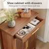 Lirago Brown 5-Tier Shoe Cabinet E1 MDF 31.5x14.2x42.9 4 Shelves 1 Drawer Vintage Style Shoe Organizer - 4 of 4