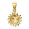 Black Bow Jewelry 14k Yellow Gold Satin & Diamond Cut Smiling 2D Sun Pendant, 14mm - 3 of 4