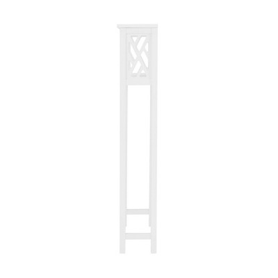 White Wood Over-the-Toilet Storage Shelf with Open Design