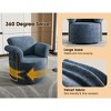 Lyngins Modern Upholstered Single Sofa Swivel Chair with Gold Metal Legs,Accent Round Armchair for Bedroom,Office - 4 of 4