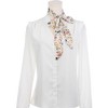 Elerevyo Women's Floral Chiffon Lightweight Skinny Neck Scarf Neckerchief - 2 of 4