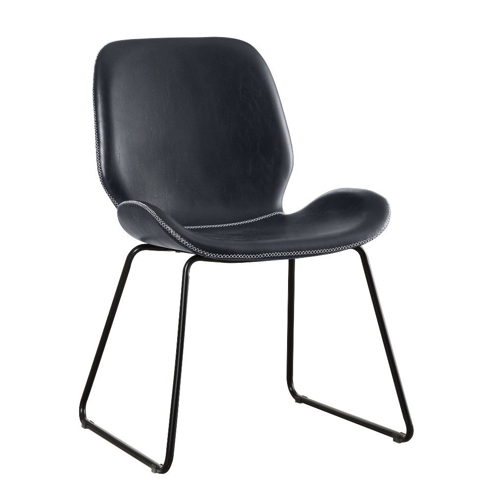 Quincy Contemporary Leatherette Accent Chair Black - miBasics