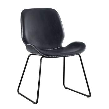 Quincy Contemporary Leatherette Accent Chair Black - miBasics