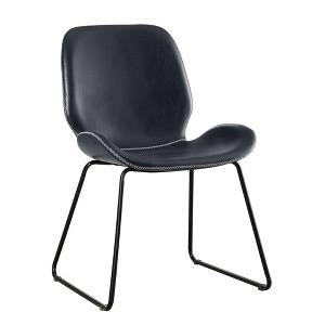 Quincy Contemporary Leatherette Accent Chair Black - miBasics, Galaxy Black