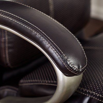 Roasted Chestnut Bonded Leather Executive Swivel Chair with AIR Lumbar Support