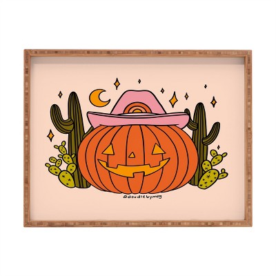 Doodle By Meg Cowboy Pumpkin Rectangular Tray - Deny Designs