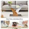 Vynxaria Rectangular Coffee Table Tempered Fiberglass countertop, and artistic metal legs,perfect for hosting dinners - 3 of 4