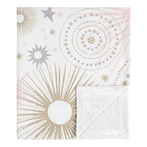 Sweet Jojo Designs Girl Baby Security Blanket Celestial Pink Gold and Grey - 1 of 4