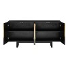 Treasure Trove Accents 4 Door Credenza Atlas Black/Gold: Chic Gradient Fronts, Touch-Latch, Cord Management - 4 of 4