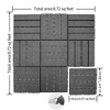 DOMETOUR Patio Interlocking Deck Tiles 12x12 Composite Outdoor Flooring, 4 Slat, Dark Gray, Pack of 36 - 3 of 4