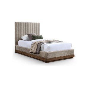 Meridian Furniture,Emmet Chenille Fabric Bed - 1 of 4