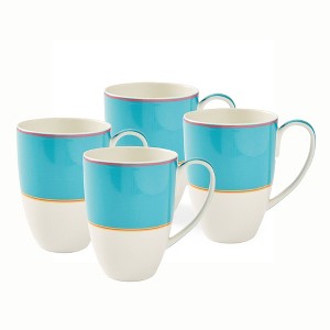 Spode Kit Kemp 17oz Mug, Calypso Coffee & Tea Mug, Set of 4, Made from Porcelain, Dishwasher and Microwave Safe, Vibrant Dinnerware Ideal for Summer - 1 of 4