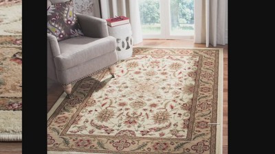 Ivory and Tan 8' x 8' Safavid Style Area Rug