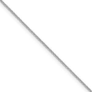 Black Bow Jewelry 1.1mm 14k White Gold Solid Flat Cable Chain Necklace - 1 of 4