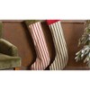 Giant Striped Christmas Stockings – Set of Two Large Velvet-Collared Kalalou - 2 of 3