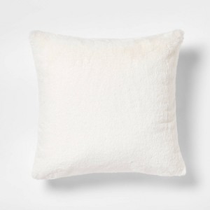 Faux Rabbit Fur Throw Pillow - Threshold™ - 1 of 4