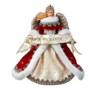 Kurt Adler 10-Inch Fabriché Regal Red Angel Treetop - 1 of 4