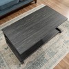 KTMBDW Coffee Table, 48" Rectangular Coffee Table for Living Room Mid Century Modern Coffee Table, Unique Center Table with Wood Base for Small Spaces - 3 of 4