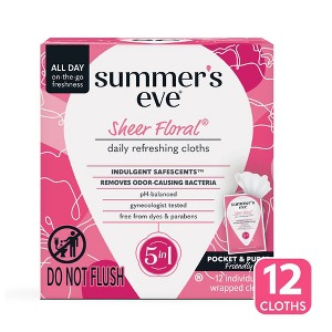 Summer's Eve Sheer Floral 5-in-1 Feminine Wipes - 12ct - 1 of 4