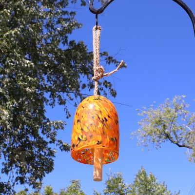 Dreamsicle Orange Speckled Glass Wind Chime Bell