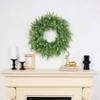 26 inch artificial boxwood wreath greenery outdoor door porch window home farmhouse decor all seasons large green leaves - 4 of 4