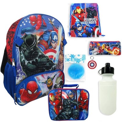  Marvel Avengers Backpack and Lunch Box Set for Kids