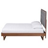 Baxton Studio King Bryn Fabric and Wood Platform Bed Gray/Walnut Brown: No Box Spring, Tufted Headboard - 3 of 4