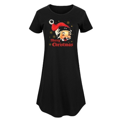 Women's - Instant Message - Merry Christmas Vintage Santa White Tee