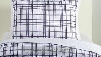 Charcoal and White Reversible Microfiber Full Quilt Set