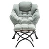 NicBex Accent Chair with Ottoman,Lazy Chair with Side Pocket and Cushion Design,Chair and Ottoman Sets for Bedroom,Reading Room,Light Green - 3 of 4