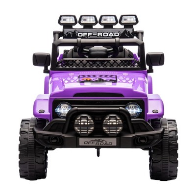 12V Kids Ride on Car with Remote Control, Electric Vehicle with LED Lights, Music, Bluetooth, MP3, 3 Speeds, Spring Suspension