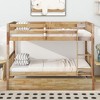 NicBex Twin over Twin Bunk Bed Convertible Triple Wooden Bed Frame with Trundle, Ladder and Full Length Guardrail, No Box Spring Required - 2 of 4