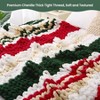 Christmas Chunky Knit Blanket, 50x60, Soft Chenille Throw, Striped Red Green - 3 of 4
