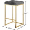 Meridian Furniture,Nicola Grey Velvet Stool, Set of 2 - 4 of 4