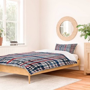 Deny Designs Ninola Design Checks Tartan Blue Twin/Twin XL Duvet and Sham Set (2-3pc Set) - 1 of 4