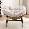 Lounge Rocking Chair,Chenille Upholstered Nursery Rocking Chair,Modern Rocking Chair with Metal Frame for Living Room,Apartment,Bedroom-Koiai - 2 of 4